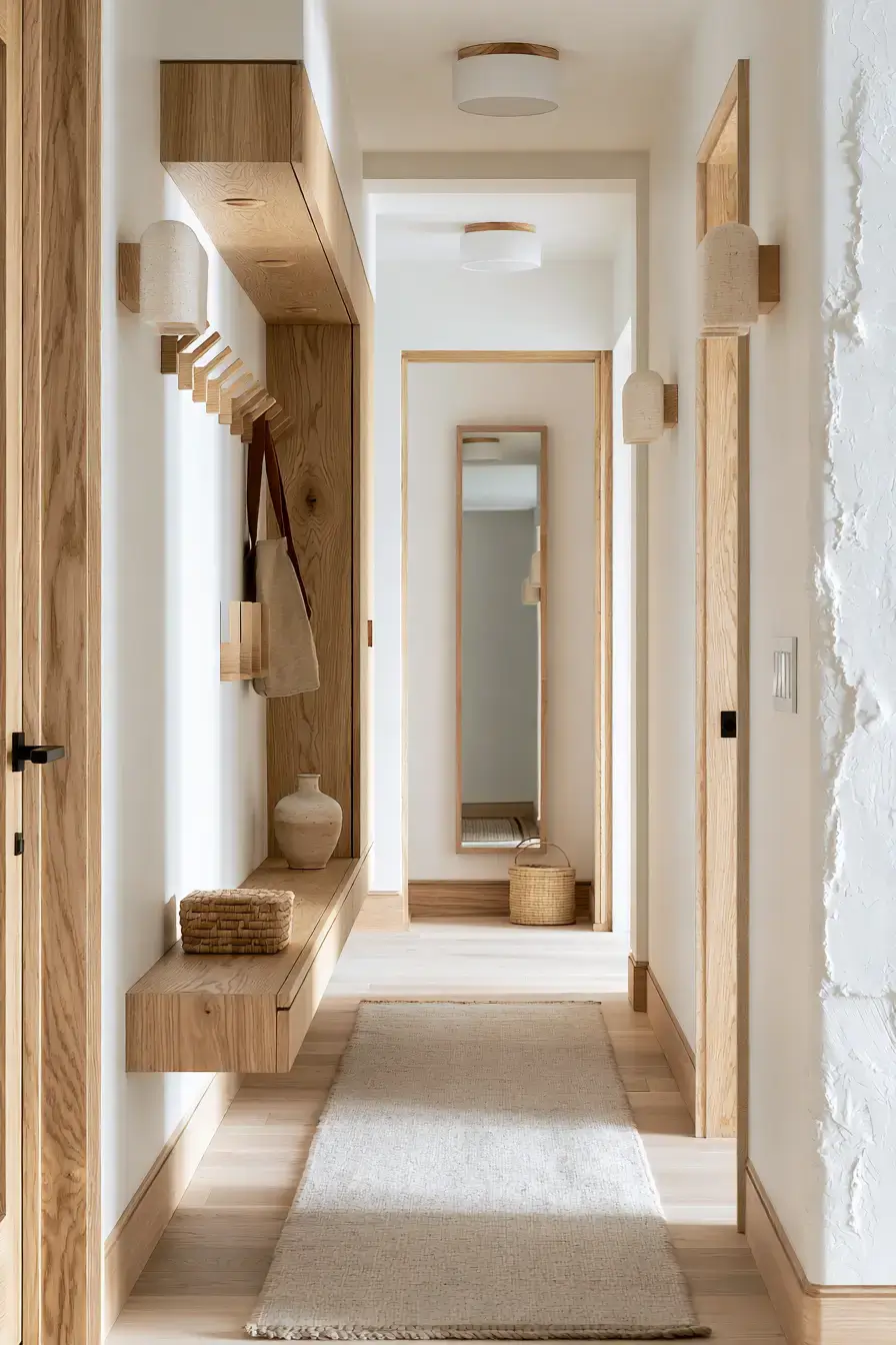 29 Japandi Entryway Ideas with a Stone Tray for Keys 14