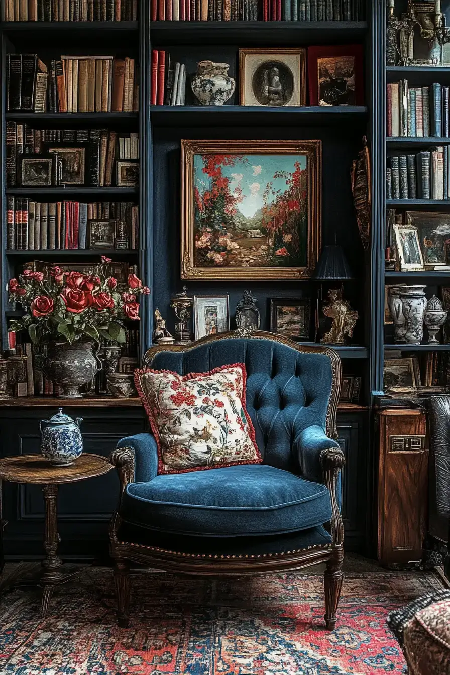 29 Eclectic Maximalism Ideas with a Bookcase Wall 16