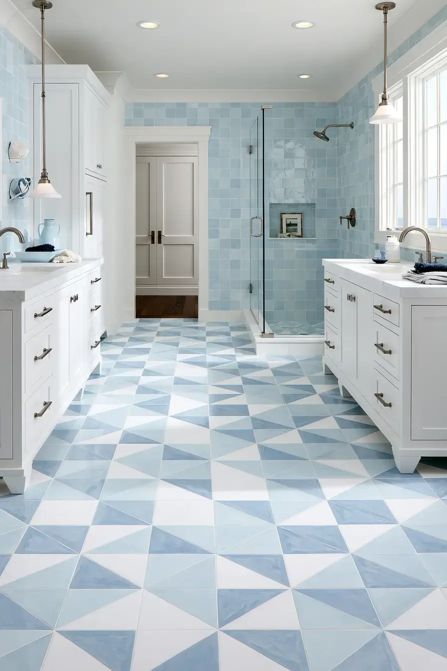 29 Nautical Bathroom Ideas with a Rope Mirror Frame 17
