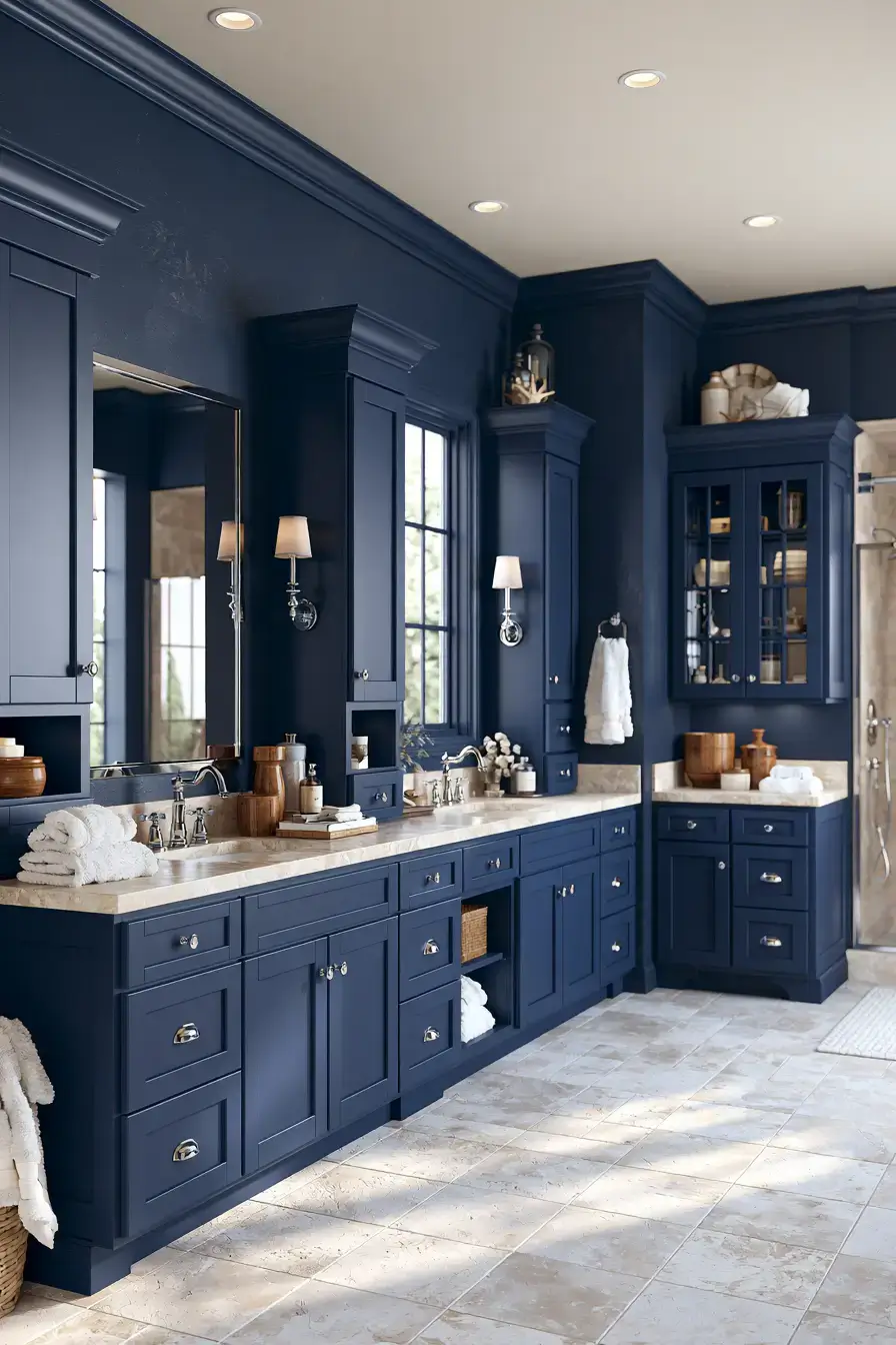29 Nautical Bathroom Ideas with a Rope Mirror Frame 18
