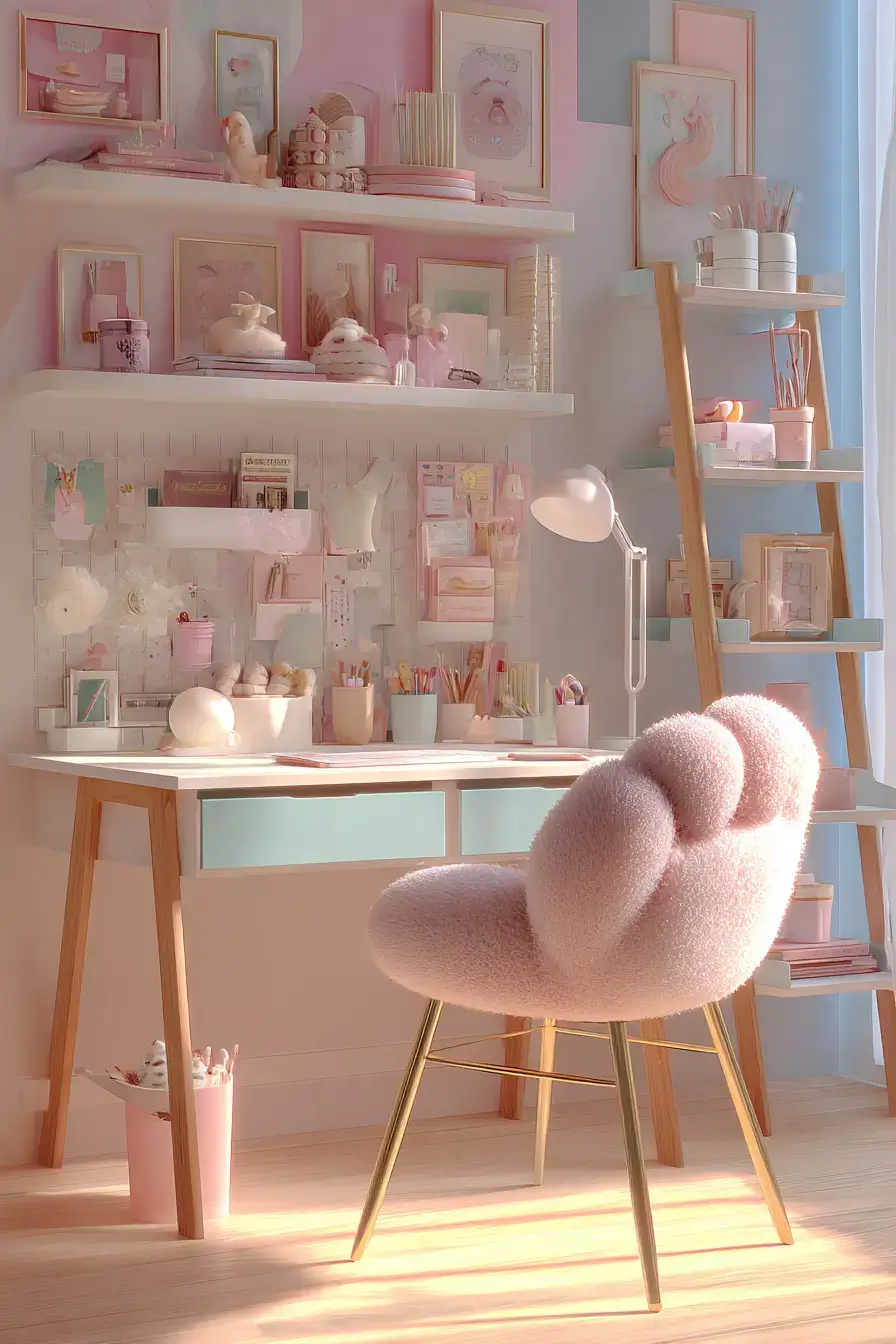 29 Study Desk Decor Ideas with a Cork Tile Grid 18