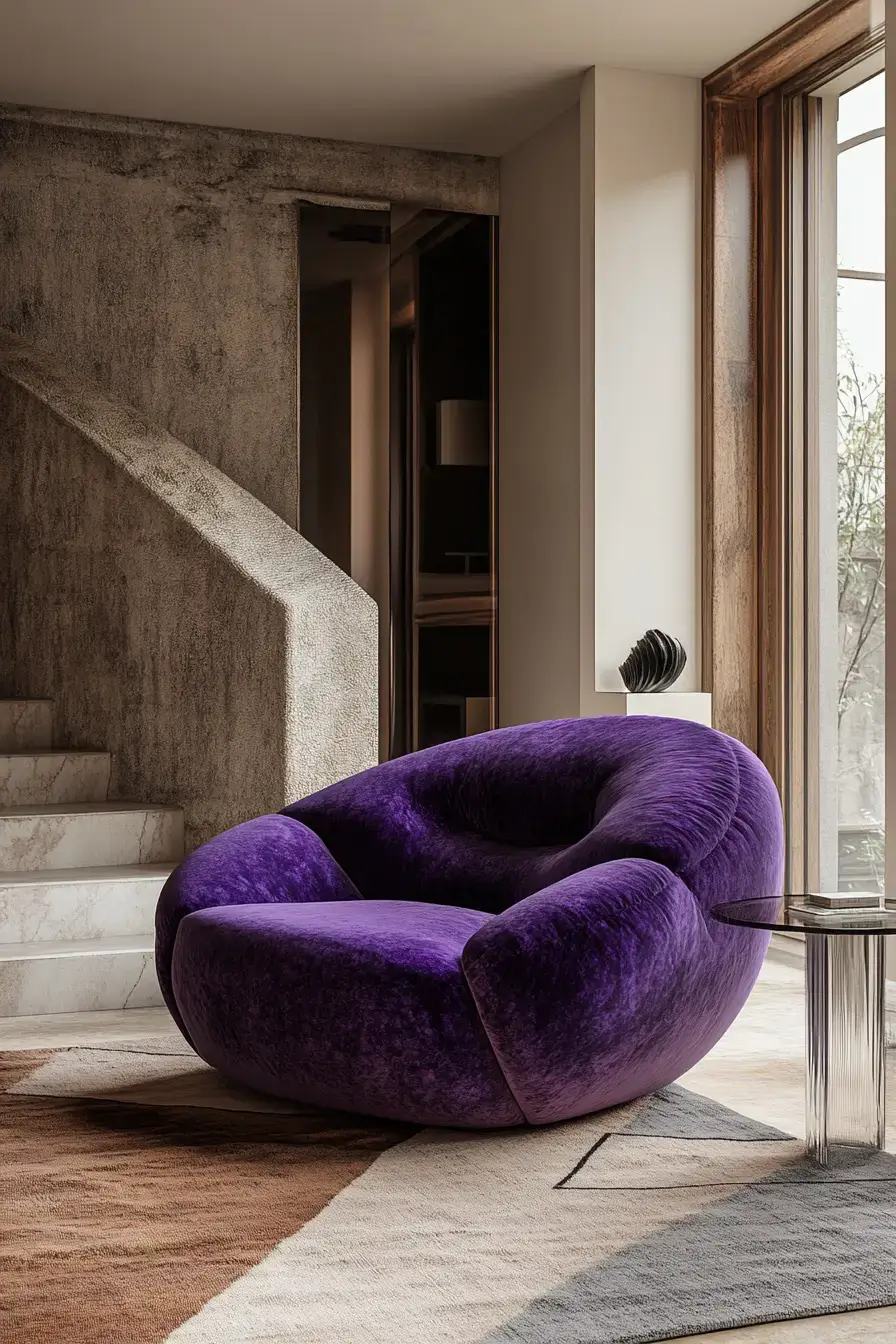 29 Purple Living Room Ideas with a Plum Accent Wall 18