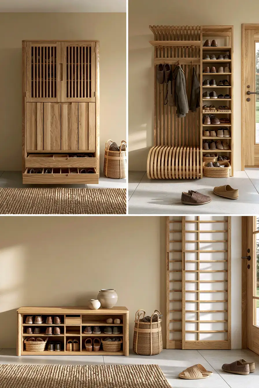 29 Japandi Entryway Ideas with a Stone Tray for Keys 20