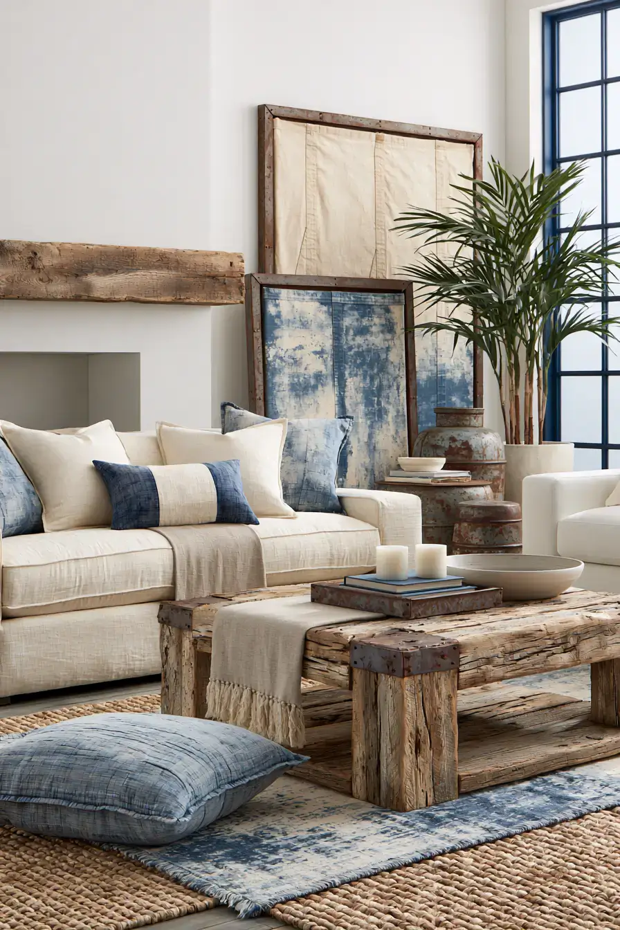 29 Rustic Nautical Decor Ideas with a Rope-Wrapped Mantel Beam 20