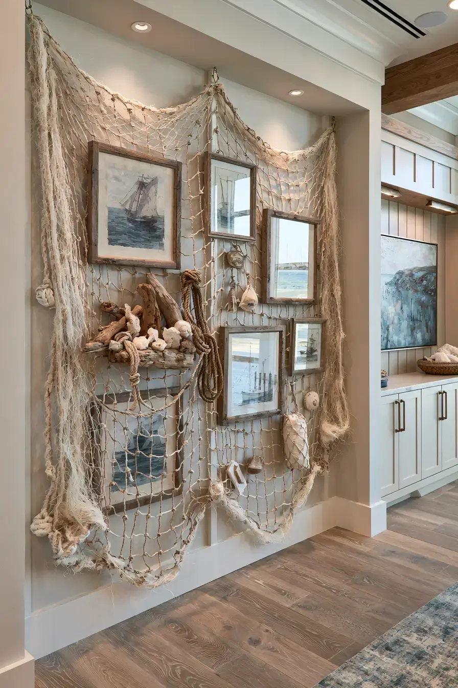 29 Rustic Nautical Decor Ideas with a Rope-Wrapped Mantel Beam 21