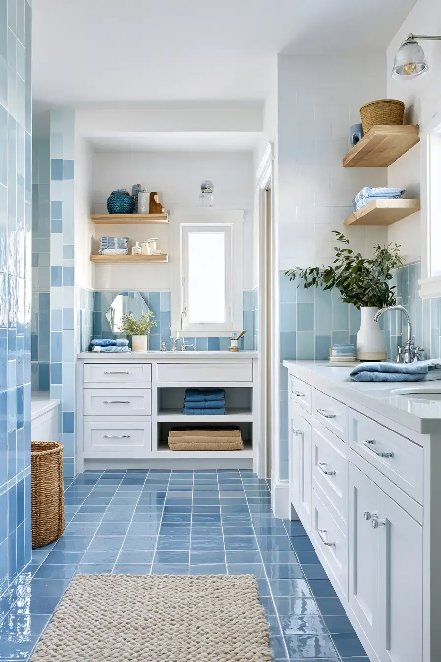 29 Nautical Bathroom Ideas with a Rope Mirror Frame 21