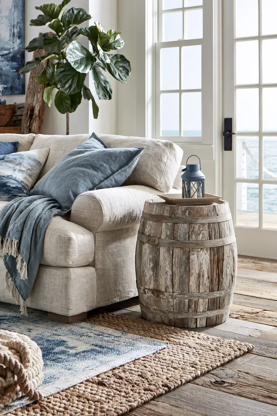 29 Rustic Nautical Decor Ideas with a Rope-Wrapped Mantel Beam 22