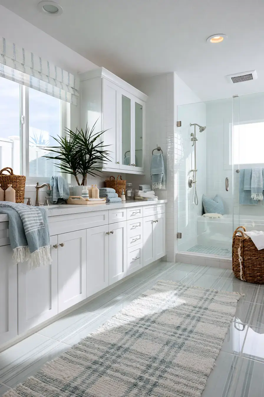 29 Nautical Bathroom Ideas with a Rope Mirror Frame 24