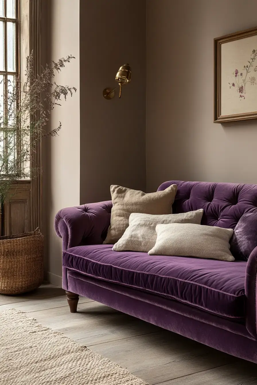 29 Purple Living Room Ideas with a Plum Accent Wall 25