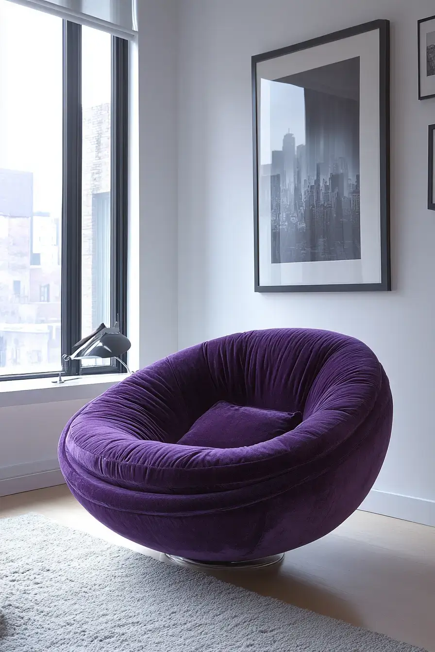 29 Purple Living Room Ideas with a Plum Accent Wall 26