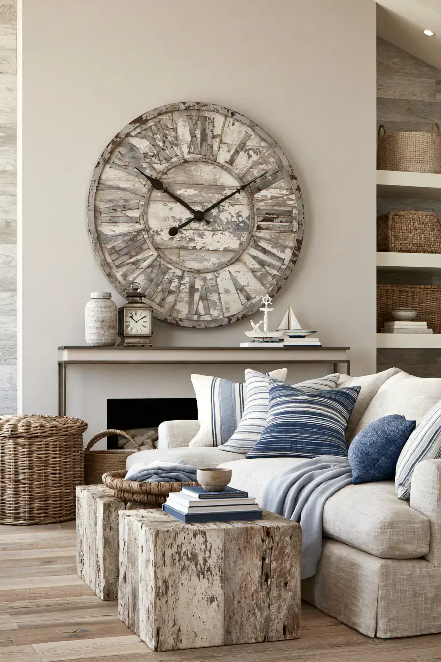 29 Rustic Nautical Decor Ideas with a Rope-Wrapped Mantel Beam 27