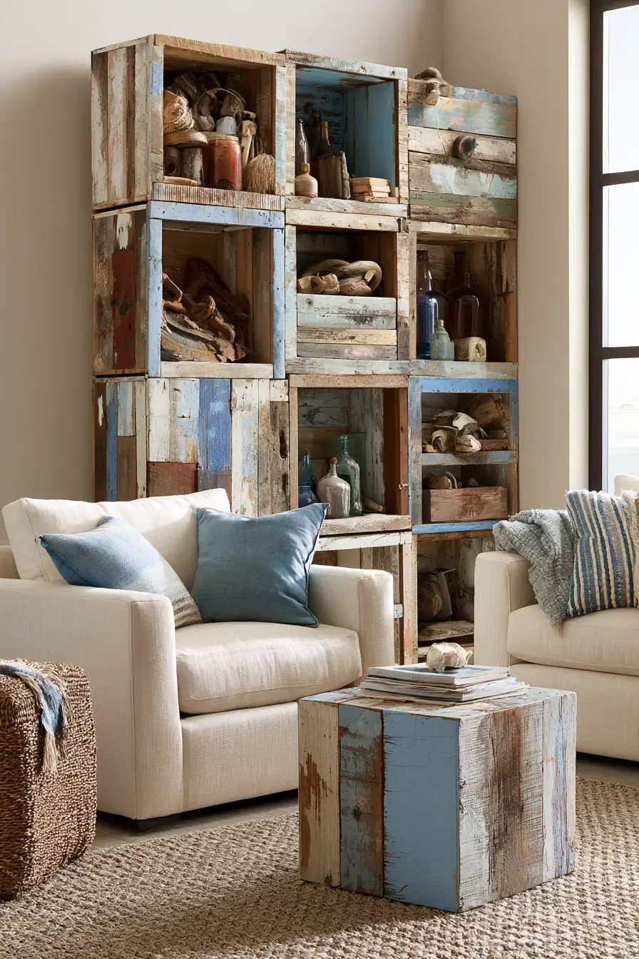 29 Rustic Nautical Decor Ideas with a Rope-Wrapped Mantel Beam 28
