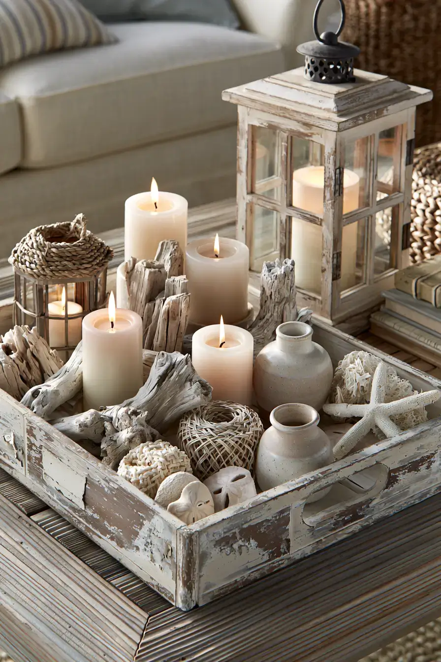 29 Rustic Nautical Decor Ideas with a Rope-Wrapped Mantel Beam 29