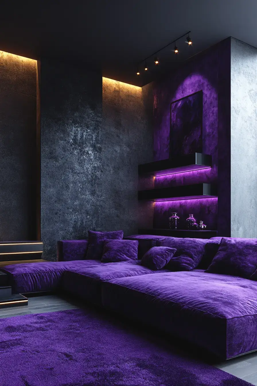 29 Purple Living Room Ideas with a Plum Accent Wall 29