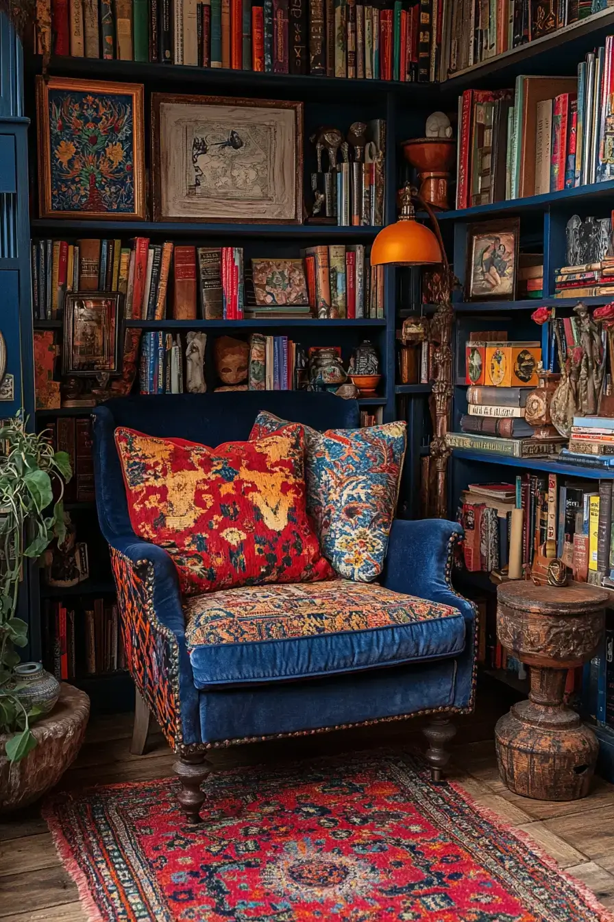 29 Eclectic Maximalism Ideas with a Bookcase Wall 29
