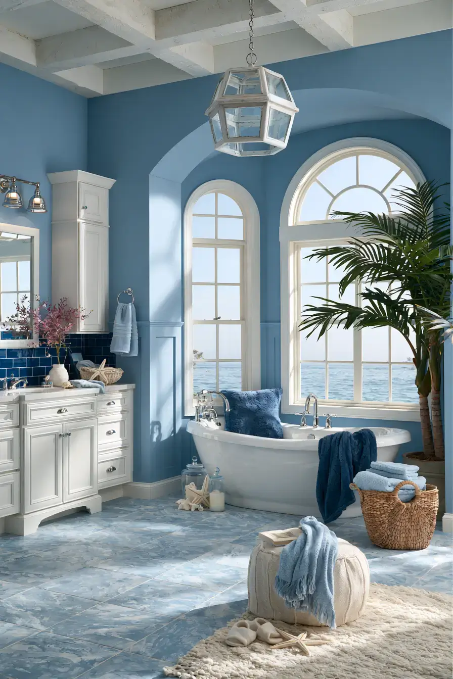 29 Nautical Bathroom Ideas with a Rope Mirror Frame 4