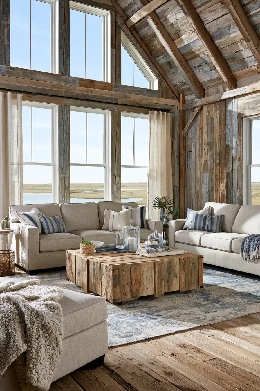 29 Rustic Nautical Decor Ideas with a Rope-Wrapped Mantel Beam 5