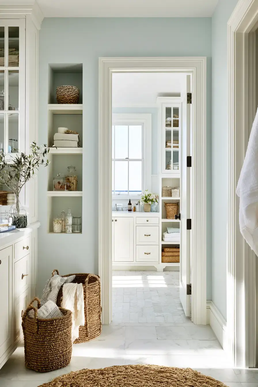 29 Nautical Bathroom Ideas with a Rope Mirror Frame 7