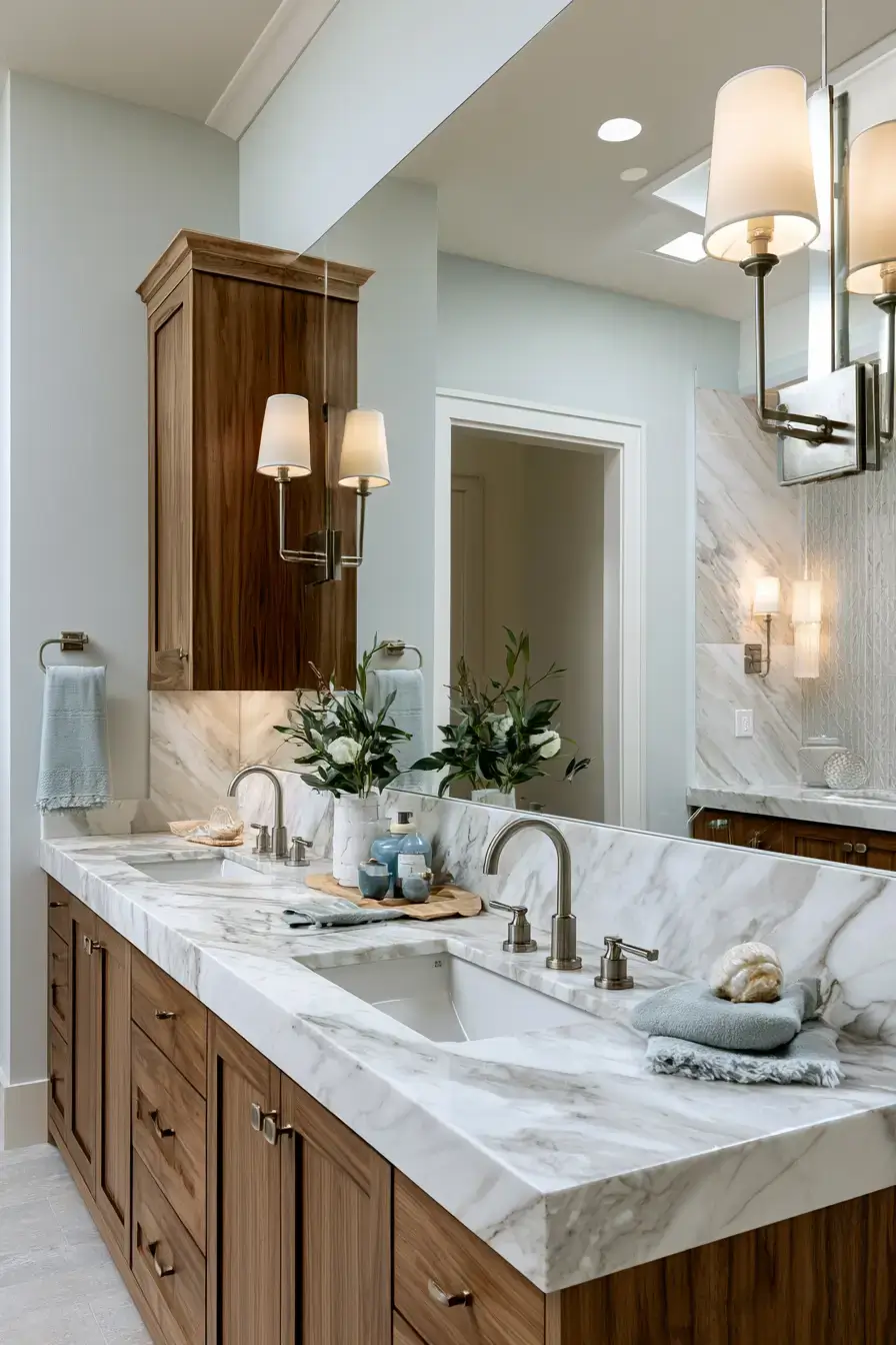 29 Nautical Bathroom Ideas with a Rope Mirror Frame 8