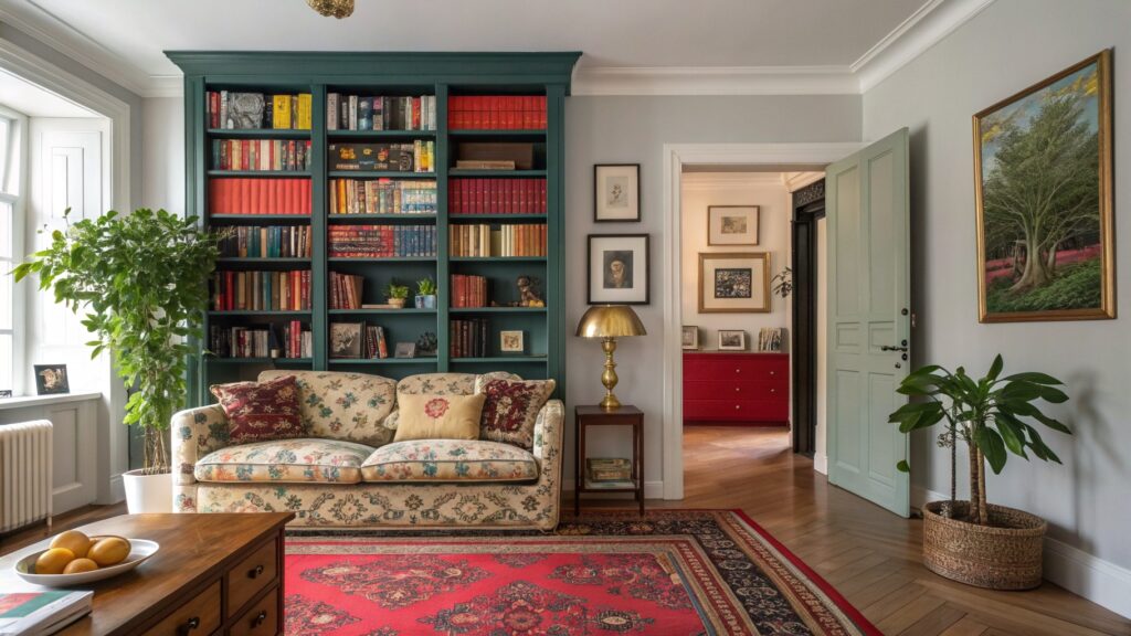 29 Eclectic Maximalism Ideas with a Bookcase Wall 31 29 Eclectic Maximalism Ideas with a Bookcase Wall