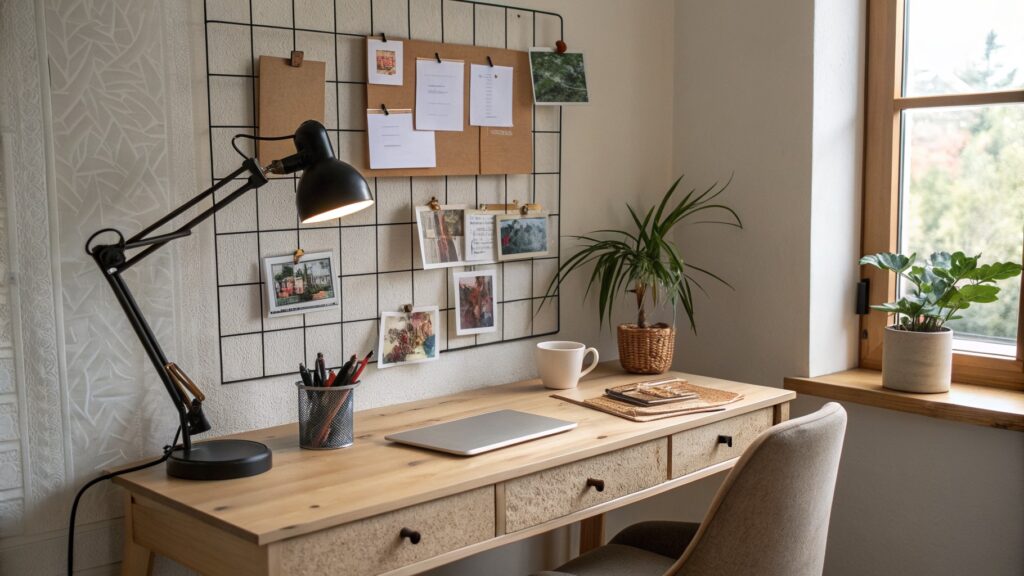 29 Study Desk Decor Ideas with a Cork Tile Grid 32 29 Study Desk Decor Ideas with a Cork Tile Grid