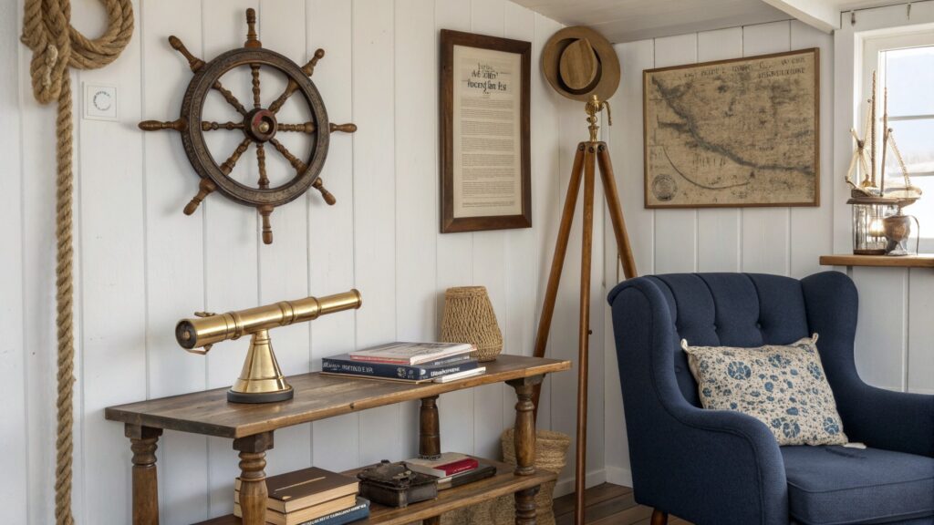 29 Vintage Nautical Decor Ideas with a Brass Telescope 31 vintage nautical decor